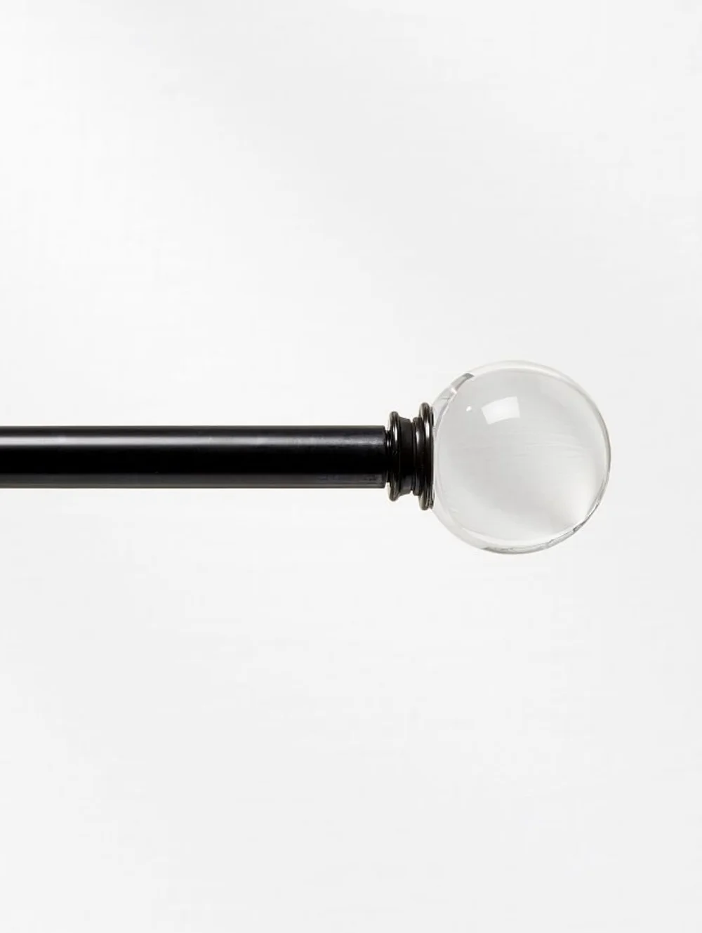 Pottery Barn Glass Ball Curtain Rod Finials Clear Globe Antique Bronze 1/4